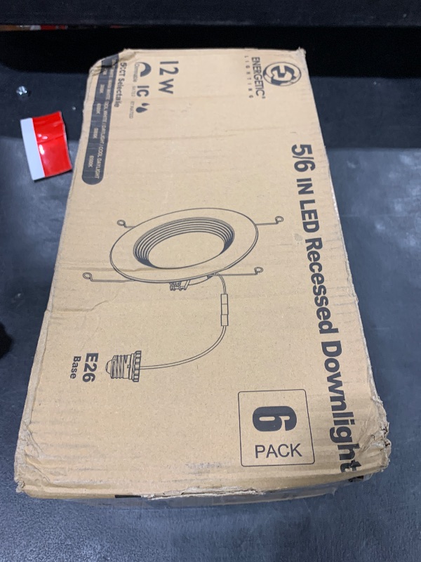 Photo 1 of 6 Pack 5/6 Inch 5CCT LED Recessed Lighting Retrofit, 2700K/3000K/4000K/5000K/6500K Selectable, Dimmable Can Lights with Baffle Trim, 12W=150W, High Brightness 1000LM, IC& Wet Rated, ETL&FCC Certified