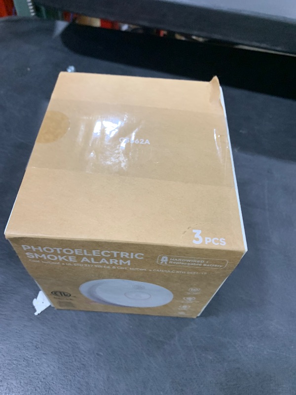 Photo 1 of Ecoey Hardwired Smoke Detector Interconnectable UP to 12 Units, Smoke Detector 10 Year with Replaceable 9V Backup Battery, Fire Alarms Smoke Detectors with Photoelectric Sensor, 3 Packs