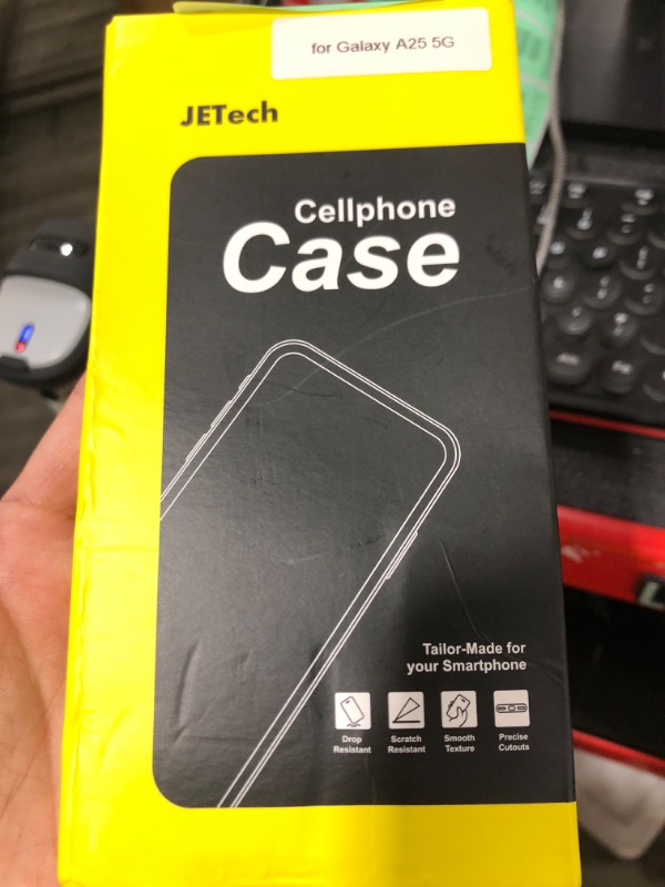 Photo 1 of JETech Case for Samsung Galaxy A25 5G 6.5-Inch, Non-Yellowing Shockproof Bumper Protective Phone Cover, Anti-Scratch Hard PC Back (Clear)