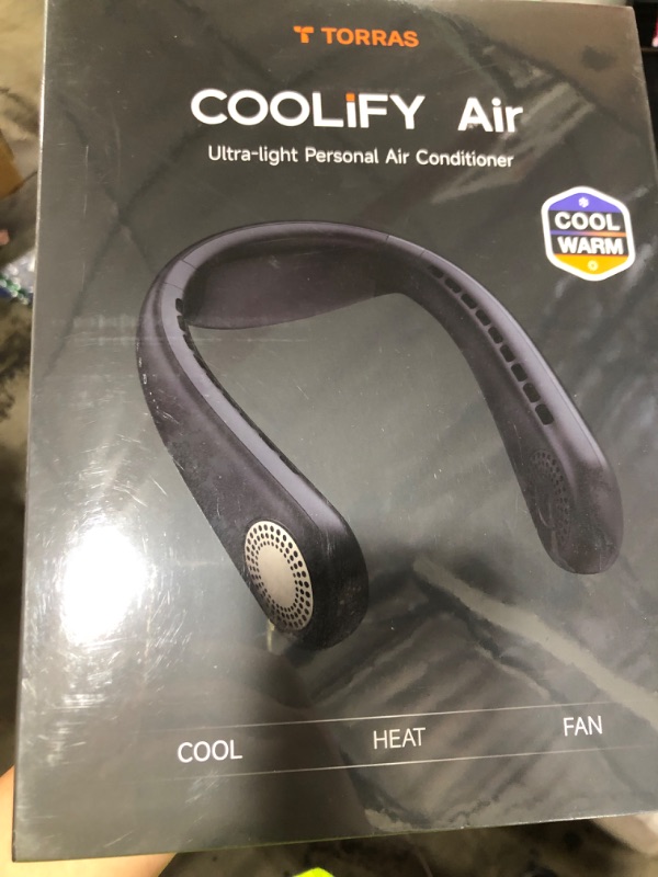 Photo 1 of TORRAS COOLiFY Air 2025 Upgraded Neck Fan Air Conditioner, Dual-Airflow Pro Cooling, Ultra Light Portable Fan Rechargeable, Personal Cooling Fan Travel Essentials, Gifts for Dad Husband Father, Black