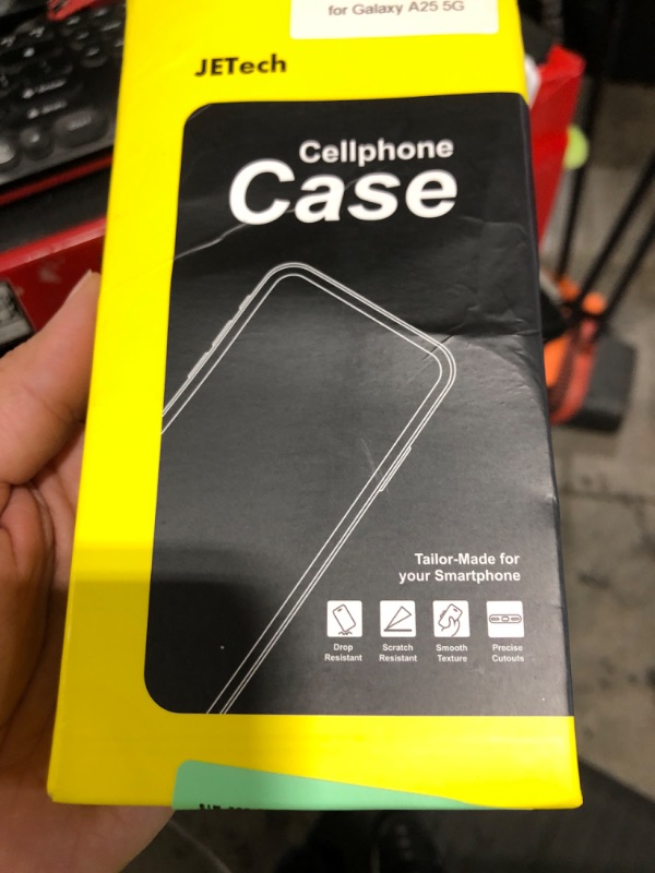 Photo 1 of JETech Case for Samsung Galaxy A25 5G 6.5-Inch, Non-Yellowing Shockproof Bumper Protective Phone Cover, Anti-Scratch Hard PC Back (Clear)