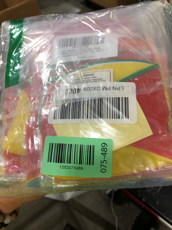 Photo 1 of [ 22''+17''+14'' ] 12 Pack Rainbow Beach Balls Bulk, Inflatable Swimming Pool Toys Beach Ball for Kids Birthday Party Favors Outdoor Summer Games Hawaiian Tropical Luau Themed Pool Party Decorations