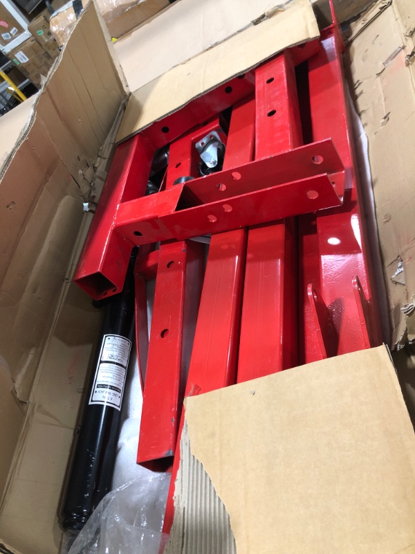 Photo 1 of 2 Ton Engine Hoist, Folding Cherry Picker Engine Hoist with Lever and 6 Casters, 4400lbs Heavy Duty Hydraulic Shop Crane, Engine Crane Lifter for Workshops Garage Warehouse
