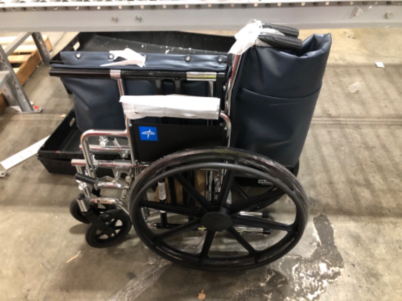 Photo 1 of Medline Excel Extra-Wide Bariatric Wheelchair For Adults and Seniors with 24" Wide Seat, Supports up to 500 lbs