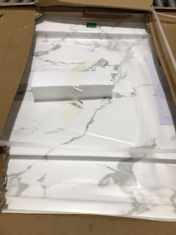 Photo 1 of CKB 60 in L x 30" W Shower Base, Single Threshold, Right Drain with Slip Resistant Textured Surface, Marble White Fiberglass Shower pan