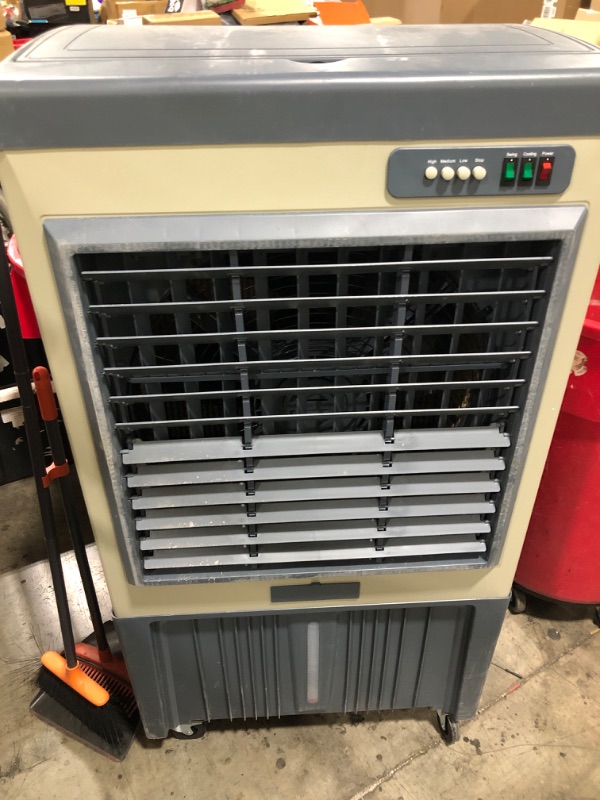 Photo 1 of Uthfy 58" Evaporative Air Cooler, 8979 CFM Swamp Cooler with 110° Oscillation, 36 Gallon Water Tank, Portable Air Conditioner with 3 Speeds, Evaporative Cooler with 5 Ice Packs for Garage, Patio Use