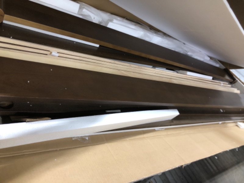 Photo 1 of Walker Edison EZ Assembly Traditional Wood Spindle Post Bed, No Box Spring Bed Frame, Modern Farmhouse Bed, King Size, Dark Brown