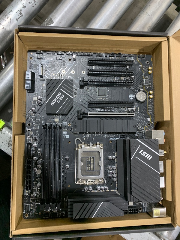 Photo 1 of MSI PRO B760-P WiFi DDR4 ProSeries Motherboard (Supports 12th/13th/14th Gen Intel Processors, LGA 1700, DDR4, PCIe 4.0, M.2, 2.5Gbps LAN, USB 3.2 Gen2, HDMI/DP, Wi-Fi 6E, Bluetooth 5.3, ATX)