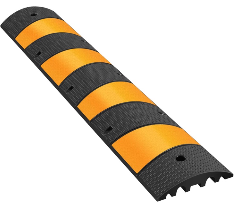 Photo 1 of VEVOR 6 FT Rubber Speed Bump Driveway, Heavy Duty Cable Floor Cord Protector Cover Ramp,2-Channel Speed Bumps for Road Garage Gravel Roads Asphalt Concrete, 72.4 x 12 x 2.4 Inch