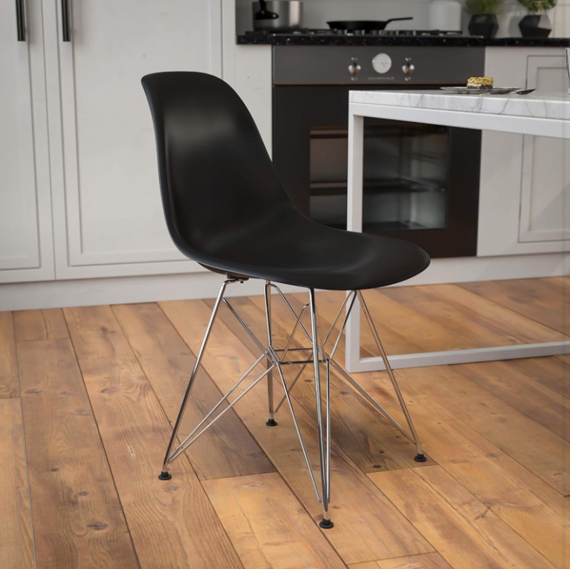 Photo 1 of Flash Furniture 2 Pk. Elon Series Green Plastic Chair with Chrome Base
