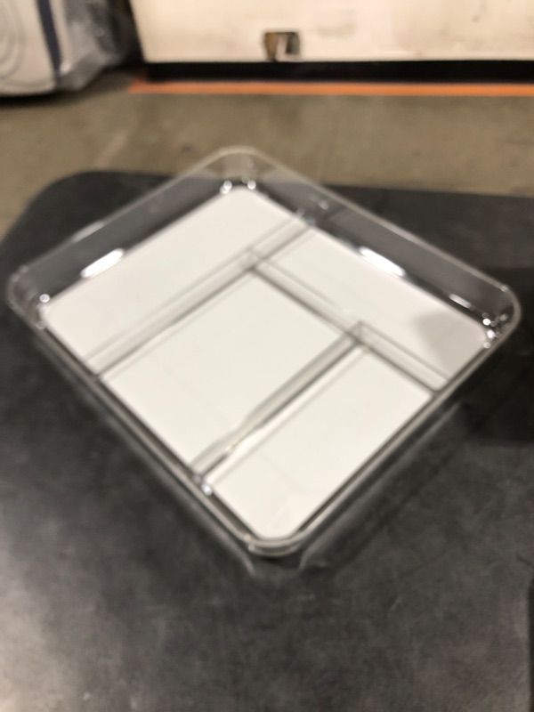 Photo 1 of madesmart Gadget Tray | Light Grey | Clear Soft Grip Collection | 4-compartment | Soft-grip Lining | Non-slip Feet | BPA-free