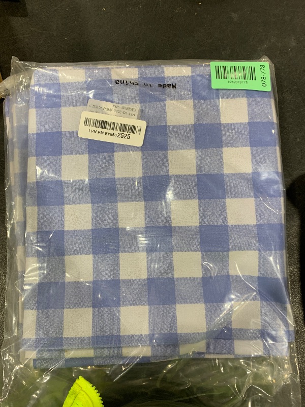 Photo 1 of Romanstile Square Vinyl PVC Tablecloth, 100% Waterproof Buffalo Plaid Plastic Table Cloth, Oil Proof Heavy Duty Wipeable Table Covers for Dining/Camping/Picnic/Outdoor - 54 x 54, Light Blue
