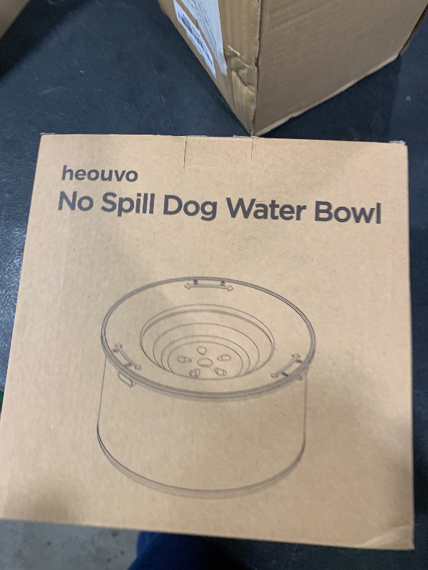 Photo 1 of Heouvo 1 Gallon Large Dog Water Bowl No Spill,?Anti Digging Lid & Rubber Bottom? Spill Proof Dog Bowl, Anti Splash Mess Dripless Slow Drinking Stainless Steel Water for Sloppy Messy Drinkers Car