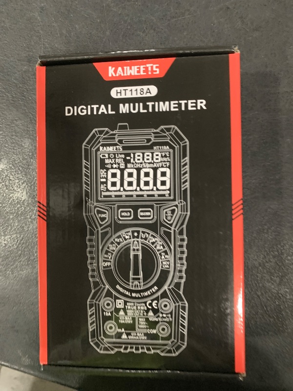Photo 1 of KAIWEETS Digital Multimeter TRMS 6000 Counts Voltmeter Auto-Ranging Fast Accurately Measures Voltage Current Amp Resistance Diodes Continuity Duty-Cycle Capacitance Temperature for Automotive