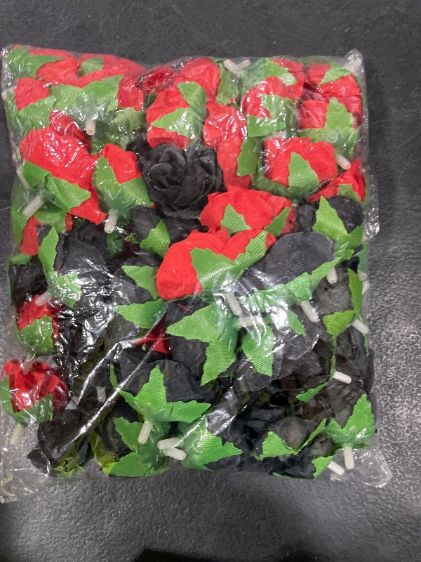 Photo 1 of InnoGear 50 Pcs Red Roses Artificial Flowers, Fake Velvet Silk Rose Bulk Faux Flower for Decoration DIY Wedding Centerpieces Proposal Bridal Bouquets Shower Party Home Floral Decor (50, Red)