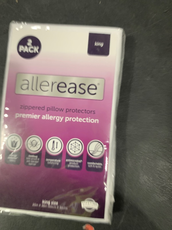Photo 1 of Set of 2 King AllerEase Pillow Protectors - Temperature Balancing, Allergist Recommended - Premium Breathable, Zippered Protectors