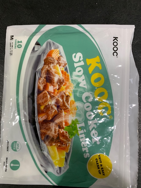 Photo 1 of KOOC Slow Cooker Liners 11"x17" 10 count Middle Size Disposable Plastic Bags Pot Liners Cooking Bags Fit 3 qt to 4 qt Pot BPA Free