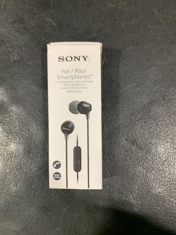 Photo 1 of Sony MDREX15AP In-Ear Earbud Headphones with Mic, Black (MDREX15AP/B)