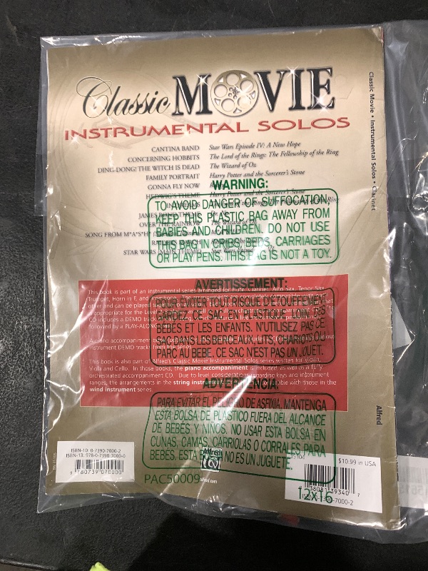 Photo 1 of Classic Movie Instrumental Solos: Clarinet, Book & CD (Pop Instrumental Solos Series)