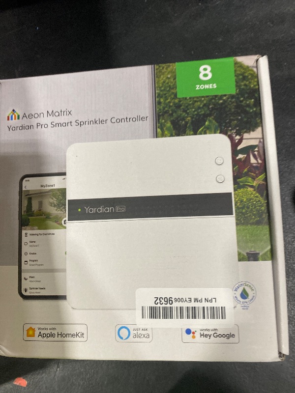 Photo 1 of Aeon Matrix Yardian Pro Smart Sprinkler Controller 8 Zone - Control Buttons, Apple HomeKit, Alexa, Google Assistant and Home Assistant Compatible, Enhanced Wi-Fi, RJ45, Level VI Worldwide Power Supply