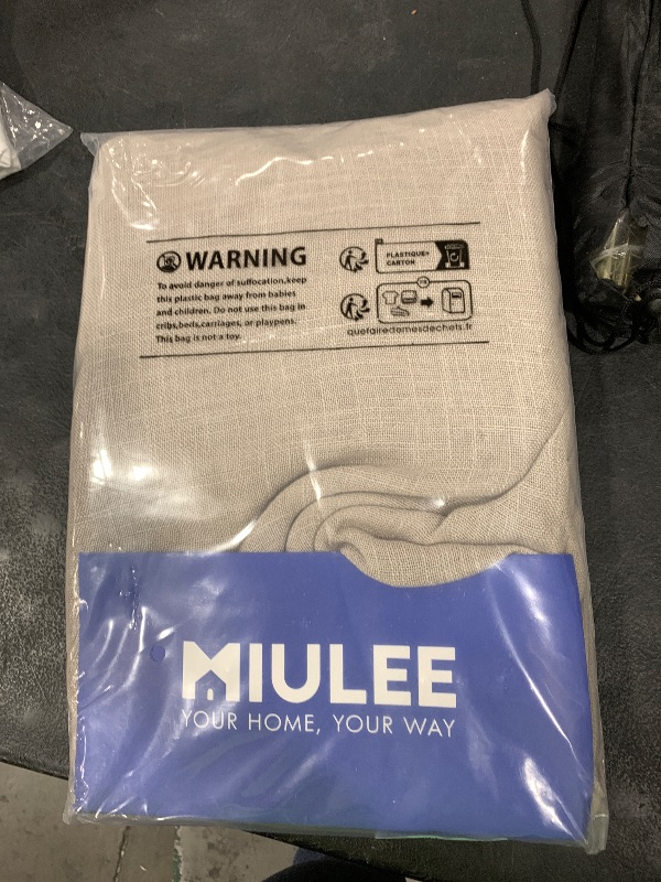 Photo 1 of MIULEE Taupe Linen Curtains 54 Inch Length 2 Panels Set for Living Room Bedroom Tan Semi Sheer Light Filtering Farmhouse Rod Pocket Short Soft Thick Linen Textured Window Drapes W42XL54