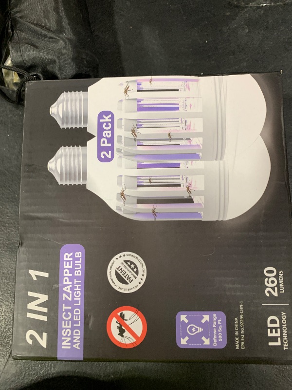 Photo 1 of [2-Pack] BANPESTT Bug Zapper Light Bulb 2-in-1 Indoor Mosquito Zapper Gnat Trap- Electric Fly Insect Killer&Bug Catcher for Home Backyard Patio
