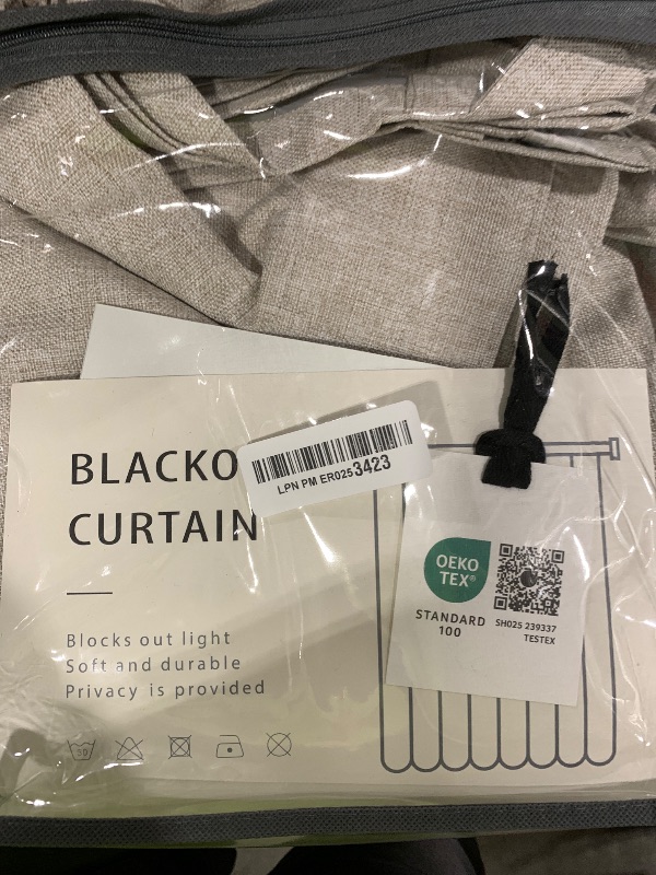 Photo 1 of 100% Blackout Shield Linen Blackout Curtains for Bedroom 84 Inches Long, Back Tab/Rod Pocket Living Room Drapes, Thermal Insulated Blackout Curtains 2 Panels Set, 50" W x 84" L, Cream