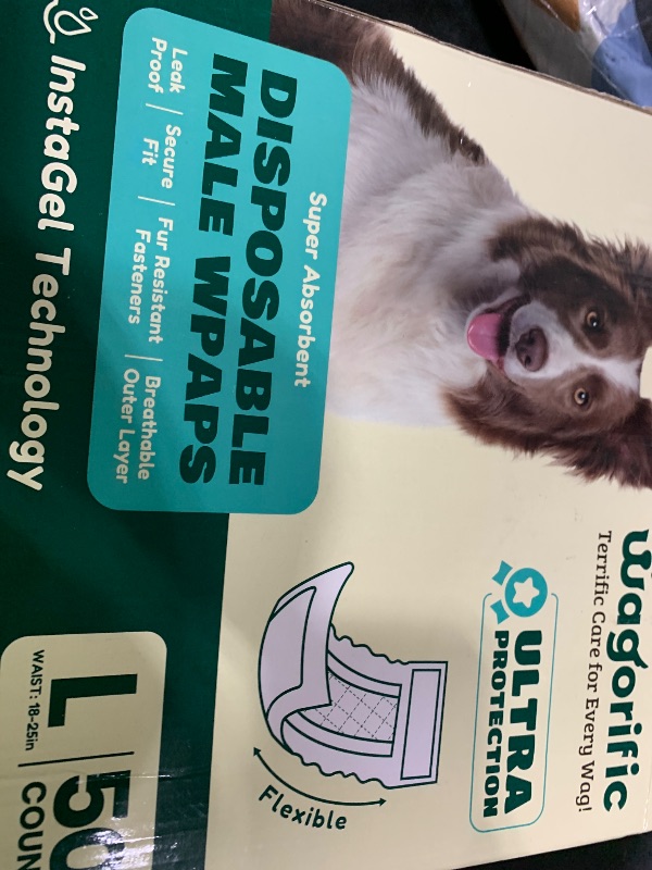 Photo 1 of Dog Diapers for Male Dogs Disposable - L 50Count - Leak-Proof & Super Absorbent - for Incontinence, Heat, Potty Training & Travel