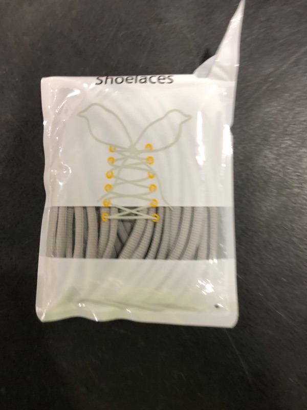 Photo 1 of Puzeam 2 Pairs Oval Athletic Shoelaces 30 Colors 1/4" Half Round Shoe Laces for Sneakers - Light Gray 140