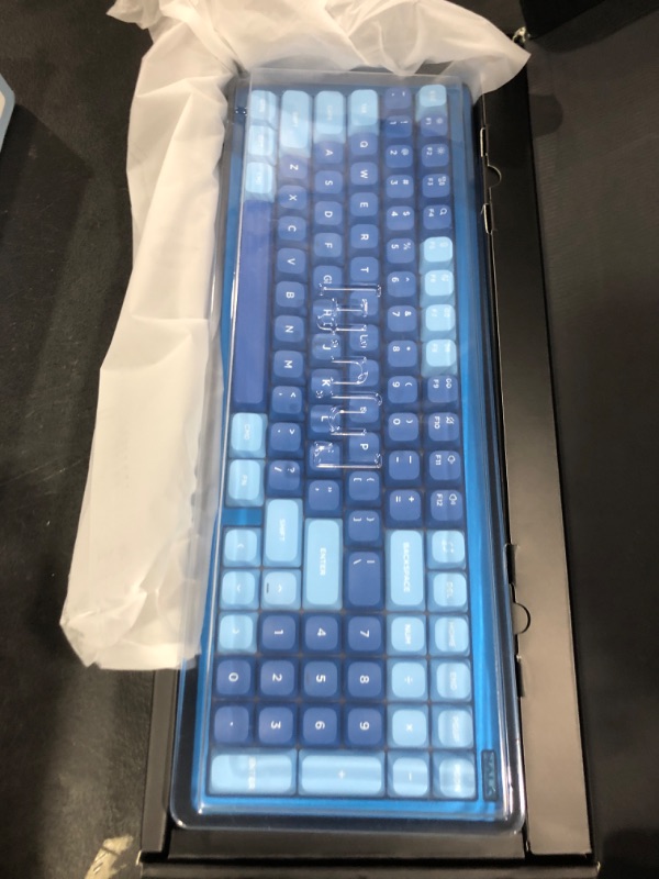 Photo 1 of nuphy Halo96 V2 Wireless Keyboard,Gasket Structure,96% Hot Swappable Gaming Keyboard, 99 Kyes RGB Backlit Mechanical Keyboard, Support QMK/VIA,Bluetooth/USB-C/2.4GHz-Blue,Raspberry Switches(46gf)