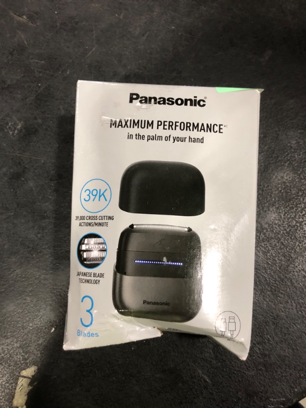 Photo 1 of Panasonic Swipe Right Travel Shaver for Men, Portable Electric Razor with USB-C Charging, 3-Blade Cutting System and Beard Sensor Technology, Wet/Dry Use - ES-CM3A-K