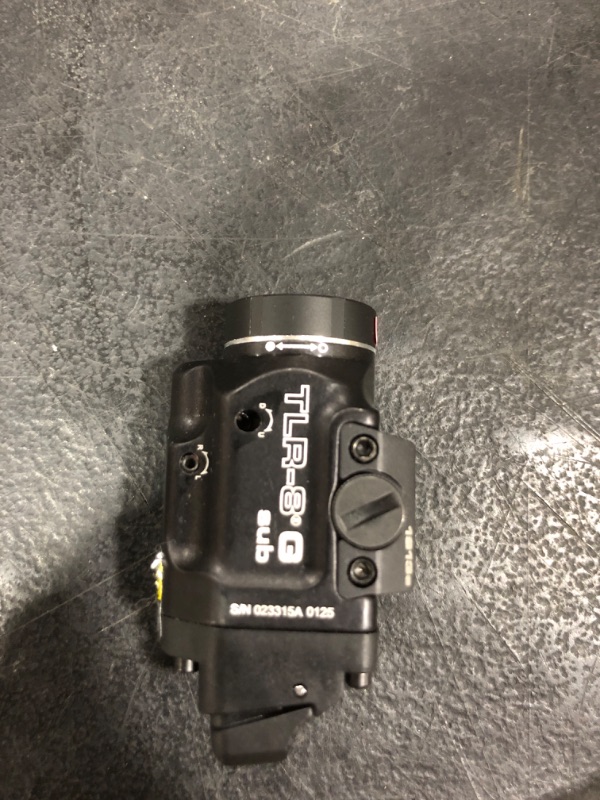 Photo 1 of Streamlight 69438 TLR-8 X G sub 500-Lumen Rail-Mounted Tactical Weapon Light with Integrated Green Aiming Laser Exclusively for 1913 Short Models Only, Black