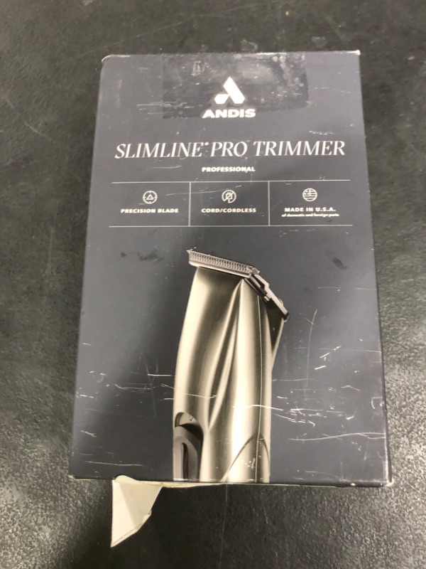 Photo 1 of Andis 32810 Slimline Pro Cord/Cordless Beard Trimmer, Lithium Ion T-Blade Trimmer, Close Cutting T-Blade Zero Gapped, Chrome