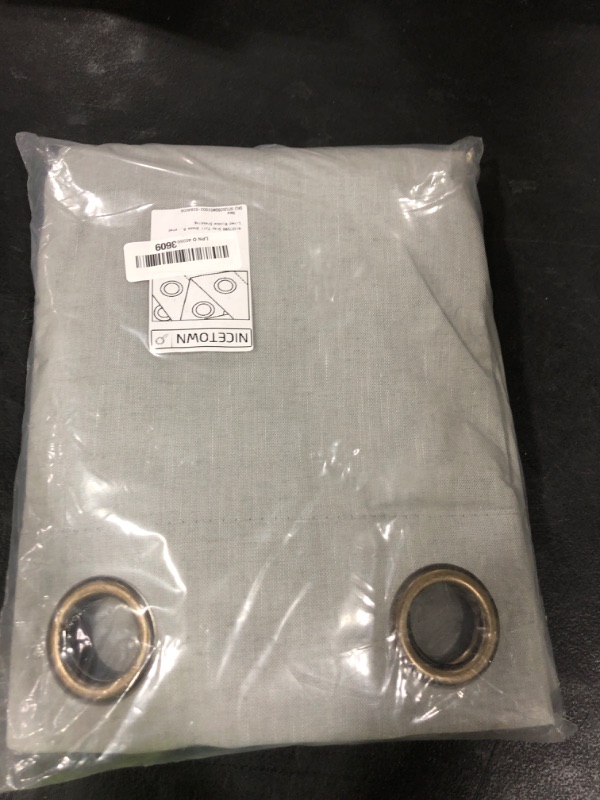 Photo 1 of NICETOWN Grey Full Shade Room Warming Linen Curtain Panels 84 inches Long, Pair of Energy Smart & Noise Blocking Out Blackout Drapes for Guest Room Window, Thermal Insulated Lined Window Dressing
