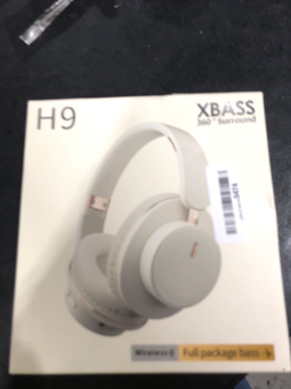 Photo 1 of ABEAUROOSE Foldable Bluetooth Headphones with Hidden Mic, Portable Over-Ear Wireless Headphones for Cell Phone, PC, Laptop, Suitable for Music, School, Workouts, and Gaming (White)