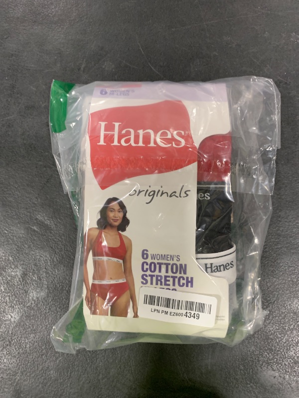 Photo 1 of Hanes Women's Originals Hi-Leg Panties, Breathable Stretch Cotton Underwear, Assorted, 6-Pack, Basic Color Mix, X Large