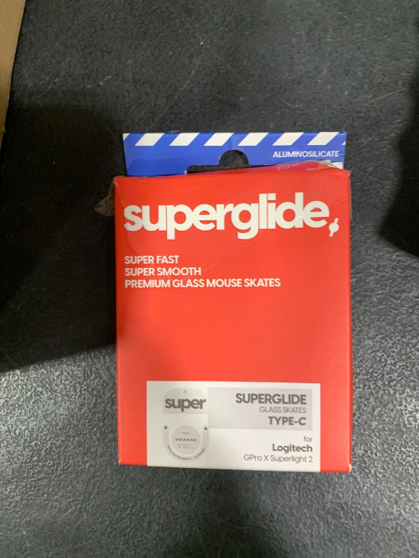Photo 1 of Superglide Glass Mouse Skates for Logitech G Pro X Superlight 2 (Type-C, White) - Ultra Smooth Glide, Durable Glass Mouse Feet