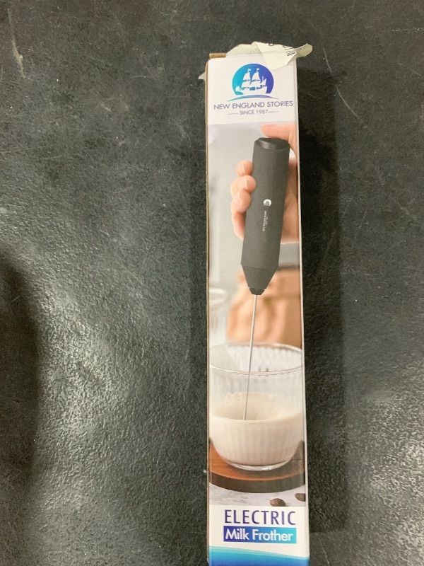 Photo 1 of Powerful Milk Frother Wand - Mini Handheld Milk Frother with Stainless Steel Whisk - Battery-Powered Drink Mixer for Coffee, Lattes, Cappuccinos, Matcha - Coffee Enthusiasts Gift - Black