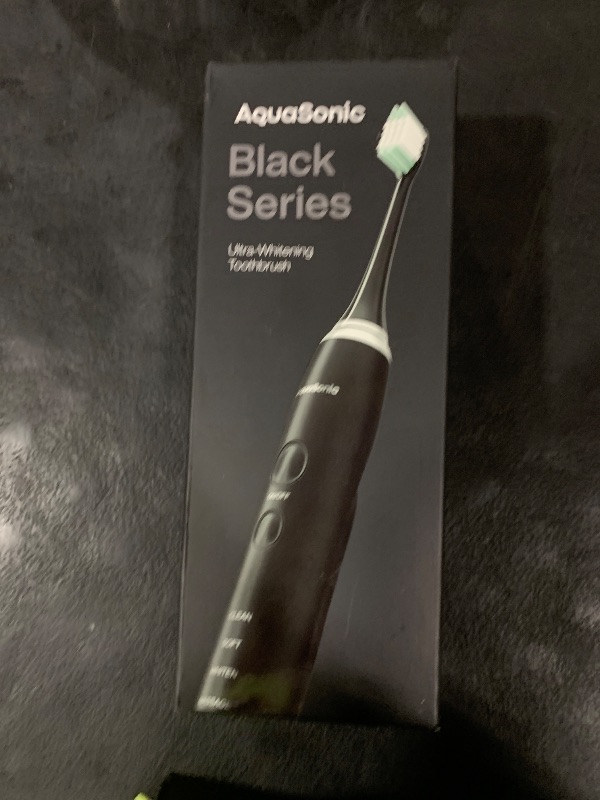 Photo 1 of Aquasonic Black Series Ultra Whitening Toothbrush – ADA Accepted Electric Toothbrush- 8 Brush Heads & Travel Case – 40,000 VPM Electric Motor & Wireless Charging - 4 Modes w Smart Timer