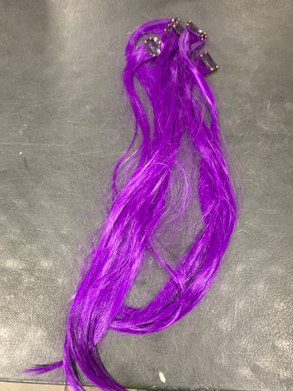 Photo 1 of  10 piece purple synthetic hair clips