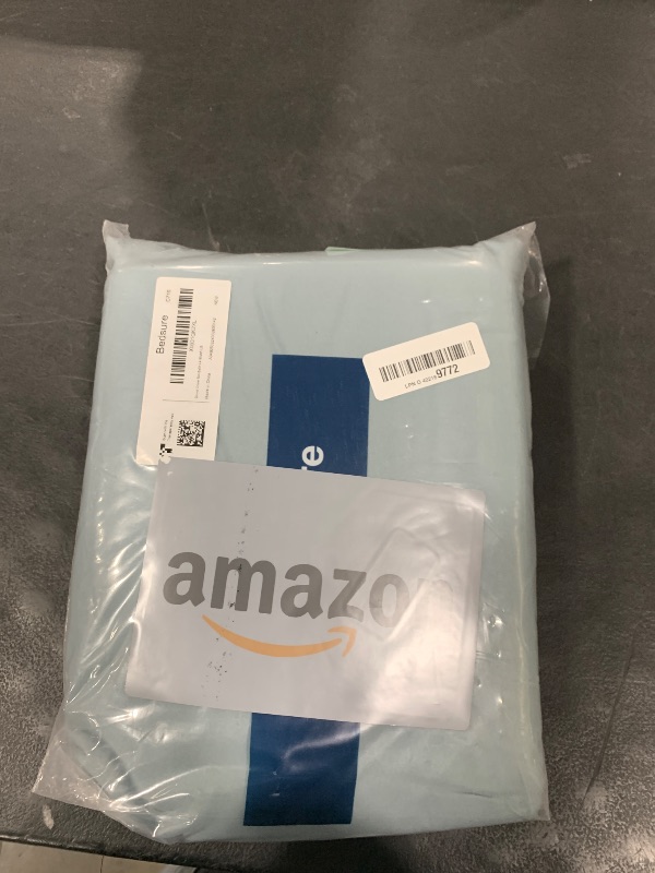 Photo 1 of Bedsure Duvet Cover Queen Size - Soft Double Brushed Bedding Set for Kids & Adults, Zipper Closure, 3 Pieces, Includes 1 Duvet Cover (90"x90") & 2 Pillow Shams, NO Comforter, Mineral Blue