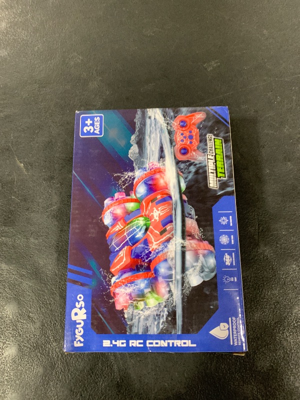 Photo 1 of fygurso Waterproof Remote Control Car?4WD Land & Water 2.4 GHz RC Car Remote Control Boat?360°Rotation RC Stunt with LED Lights?Boys Girls Gifts All Terrain Water Beach Pool Toy