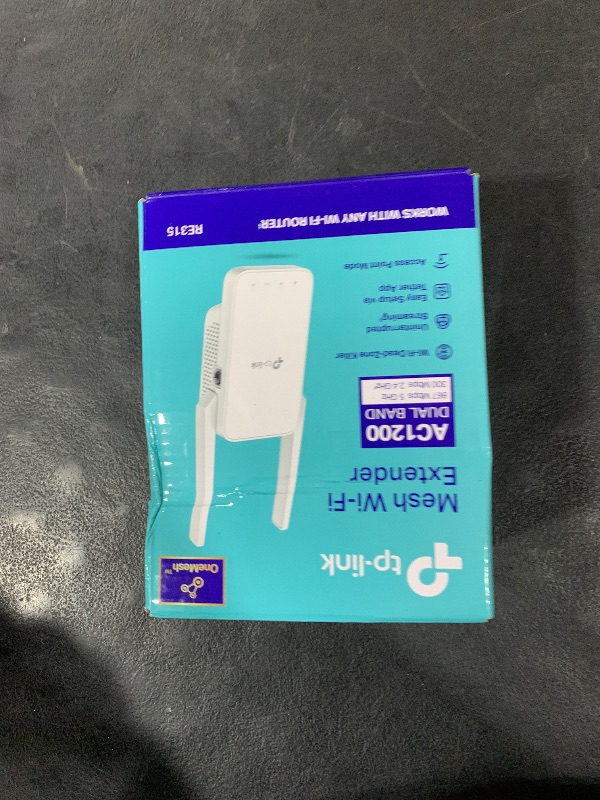 Photo 1 of TP-Link AC1200 WiFi Extender, 2025 Wirecutter Best WiFi Extender, 1.2Gbps Home Signal Booster, Dual Band 5GHz/2.4GHz, Up to 1600 Sq.ft and 32 Devices, EasyMesh Compatible, One Ethernet Port (RE315)