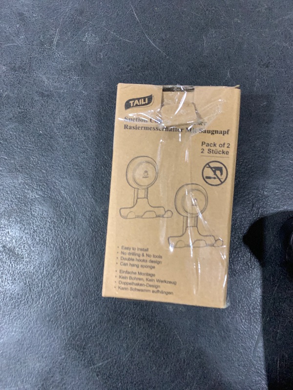 Photo 1 of TAILI Suction Cup Razor Holder in Shower 2 Pack, Towel, Loofah, Shaver Holder for Bathroom Wall, Powerful Suction Cup Shower Hooks, Easy to Install and Reuse, White