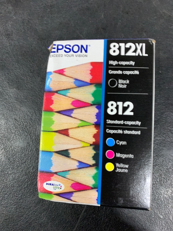 Photo 1 of EPSON 812 DURABrite Ultra Ink High Capacity Black & Standard Color Cartridge Combo Pack (T812XL-BCS) Works with WorkForce Pro WF-7310, WF-7820, WF-7840, WorkForce EC-C7000