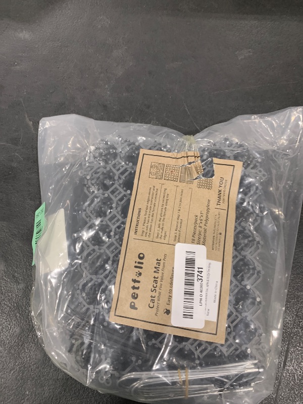 Photo 1 of 18 Pack Scat Mat for Cats - 8 x 6 Inch Cat Deterrent Mat with 1 Inch Spikes is A Great Cat Repellent Indoor & Outdoor to Keep Cats Away. Includes 6 Garden Staples & 10 Zip Ties (Grey)