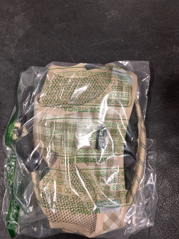 Photo 1 of matilor Dog Harness Step-in Breathable Puppy Cat Dog Vest Harnesses for Small Medium Dogs Beige Checkered
