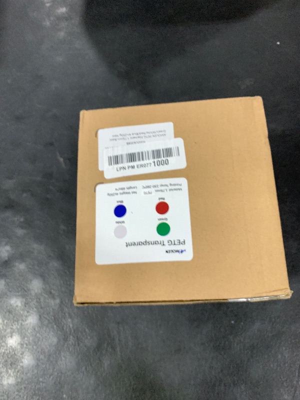 Photo 1 of AMOLEN 3D Printer Filament Bundle, PETG Filament 1.75mm,Transcucent Clear/White,Red,Green,Blue Filament,PETG Transparent Filament with Light Transmission Feature,250g x 4 Spools Set