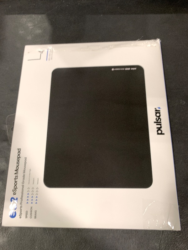 Photo 1 of PulsarGamingGears - eS2 Esports Professional Level Gaming Mouse Pad/Mat 4mm Thickness Anti-Slip Base Anti-Fray Precision Stitching 16.5in x 13in (L, Black)
