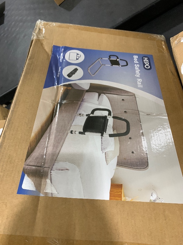 Photo 1 of HEPO Bed Rails for Elderly Adults Safety with Storage Pocket, Assist Rail with Dual Grab Bars for Easily Getting in & Out of Bed, Bed Rail Fits King, Queen, Full, Twin Bed,Support Up to 300lbs